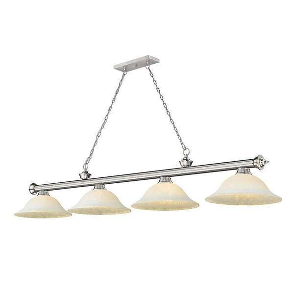 Z-Lite Cordon 4 Light Billiard, Brushed Nickel & White Mottle 2306-4BN-WM16 - main